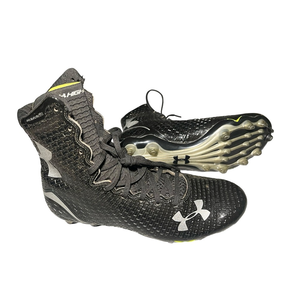 Under Armour Highlight MC Football Cleats Black Silver 1258400-001 Mens Size 8.5